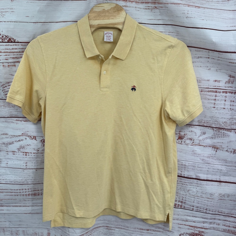 Brooks Brothers Original Fit Polo Shirt Mens 2XL Yellow‎ Supima Cotton Casual
